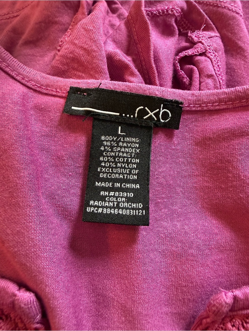 RXB Fuchsia Lace-Panel Split-Neck Tunic - Picture 4 of 4